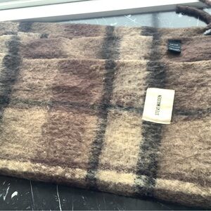 Steve Madden Brown and Tan Checkered Scarf